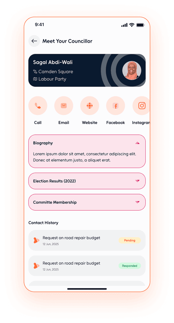 Know Your Council - Mobile view